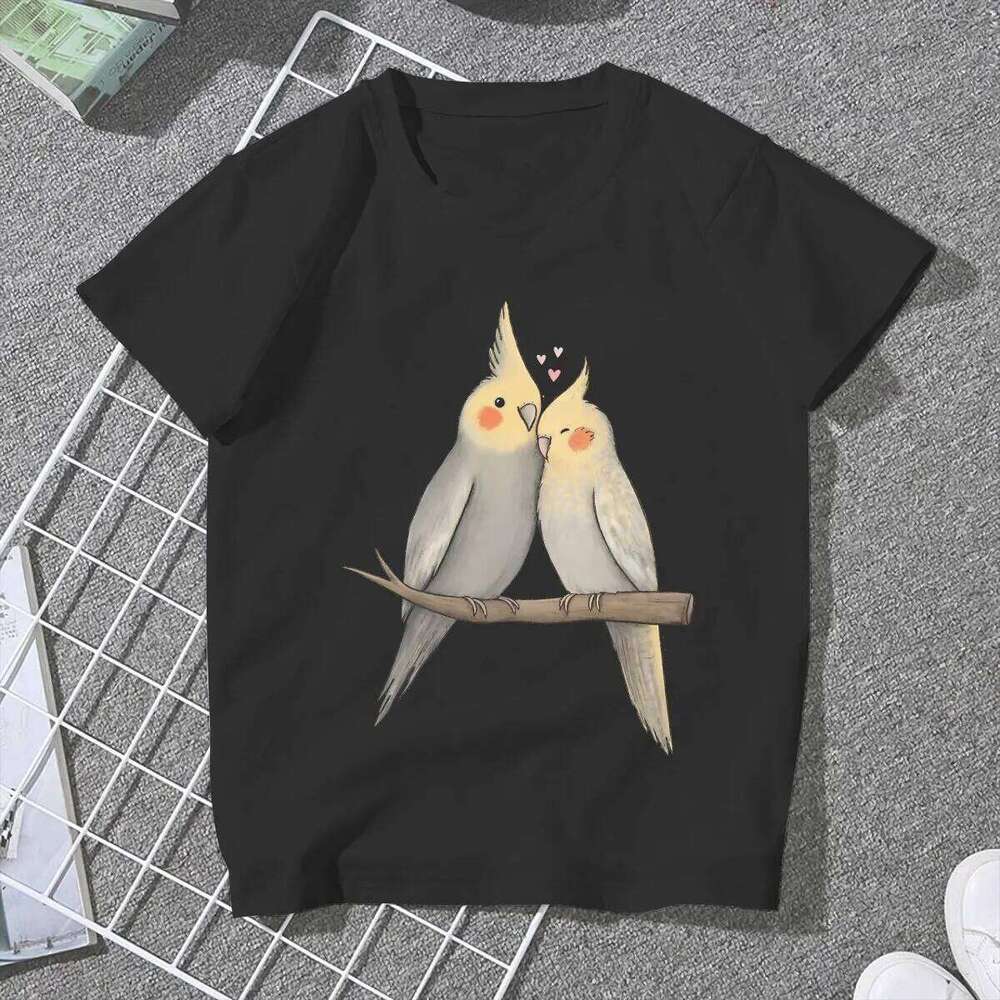 Cockatiel Cuddle TShirt For Girls Parrot Birds Pet Y2k Tees Harajuku Ladies Polyester T Shirt Soft Graphic XJ260306