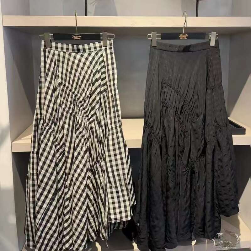 2026 Spring and Summer New High Waist Irregular pleated Skirt Multi functional a3 Women's Skirt