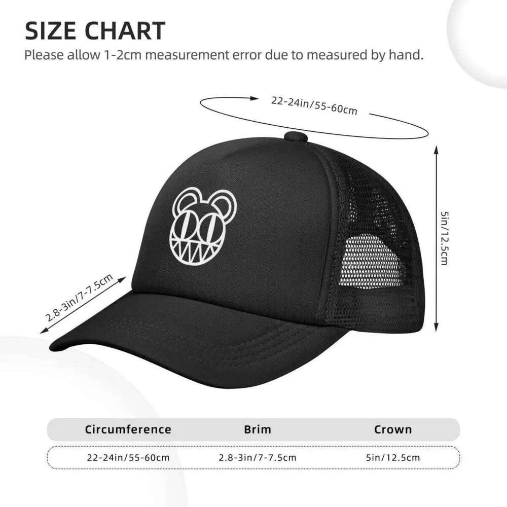 Unisex Radiohead Vintage Hip Hop Band Trucker Hip-Hop Mesh Baseball Polyester Rock Music Hat Adjustable Sports Cap Y260304
