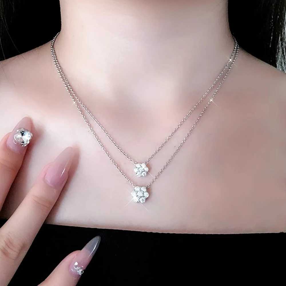 Real D Color Flower Full Moissanite Jewelry Sets for Women 925 Sterling Silver Diamond Pendant Necklace Stud Earrings Jewelry H260307 - view 7
