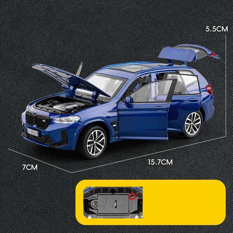1:32 X3M X3 SUV 2025 Alloy Die Cast Car Model Sound and Light Pull Back Children's Toy Collectibles Birthday gift Z260306