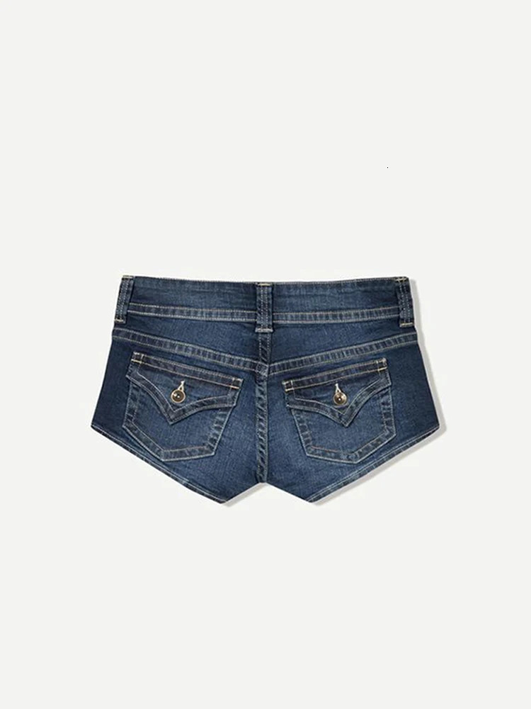Y2k Zipper Denim Mini Shorts For Women Sexy Low Waist Pocket Peachy Bottom Short Jeans Female Chic Street Evening Club Partywear 260306