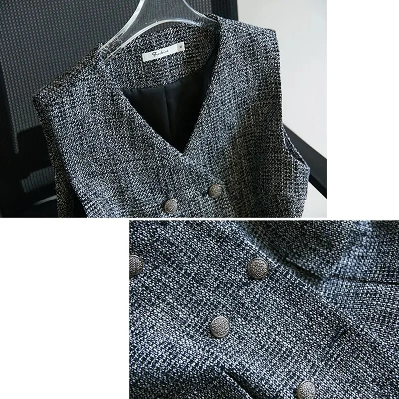 Womens Suit Vest Coat Spring Autumn Simplicity Retro Ladies Jacket Temperament Sleeveless Appear Thin Lady Waistcoat 260306