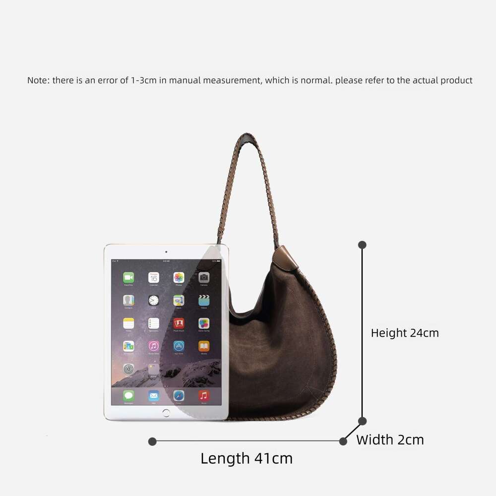 Luxury suede tote bag for autumn and winter, large capacity commuting, high-end feeling, cowhide single shoulder armpit women's bag SENYY