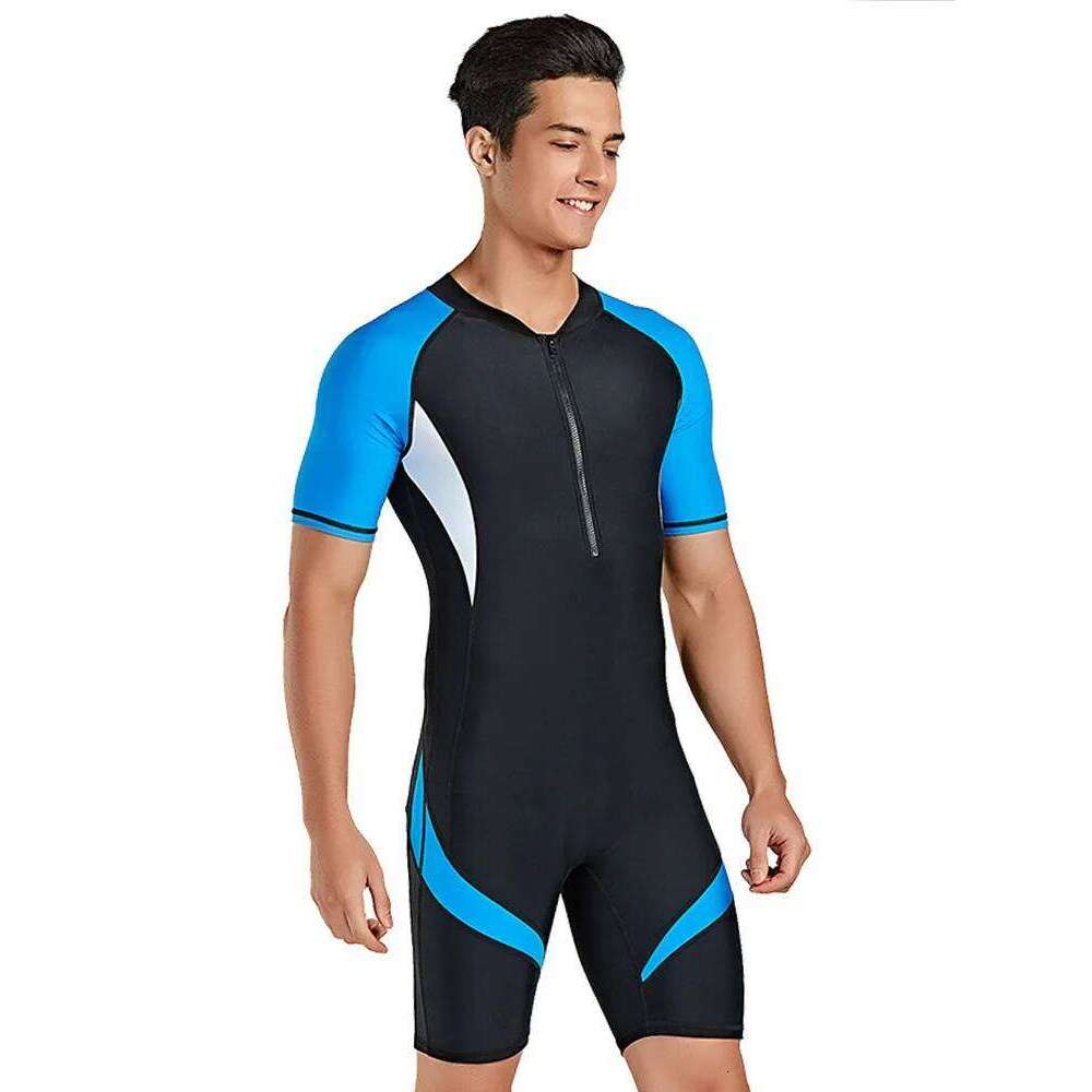 SBART Cross Border Men's European And American Diving Short Sleeved Snorkeling Suit Slimming Swimsuit Outdoor Equipment