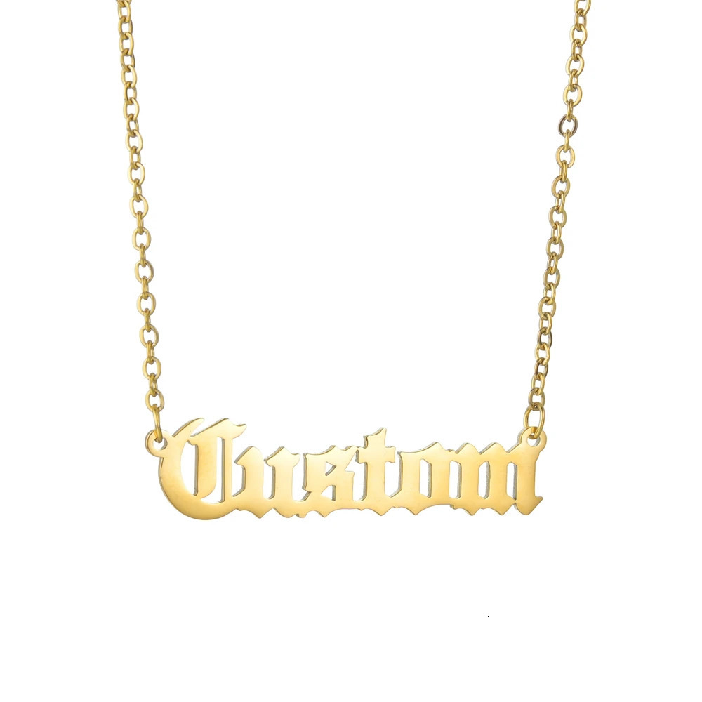 Customized Fashion Stainless Steel Name Necklace Personalized Letter 5mm NK Thick Chain for Women Men Pendant Nameplate Gift 260302