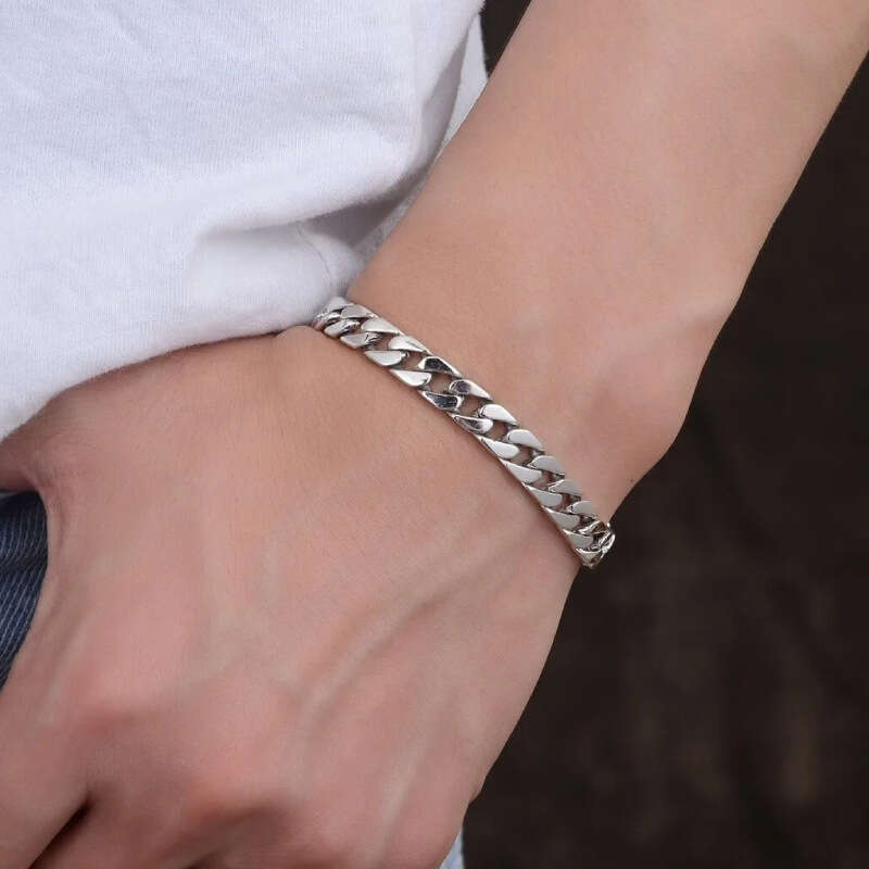 Xiangxu Cross-Border High-Quality Fashion Trendy Personalized Miami Cuban Men's Metal Bracelet Classic Sideways Chain Wholesale