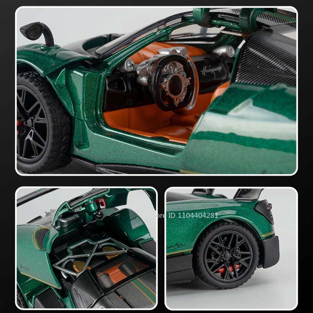 1:32 Pagani Huayra BC Dinastia Alloy Sports Car Diecast Model Toy with Sound Light Pull Back Doors Opened Vehice Children's Gift Z260306