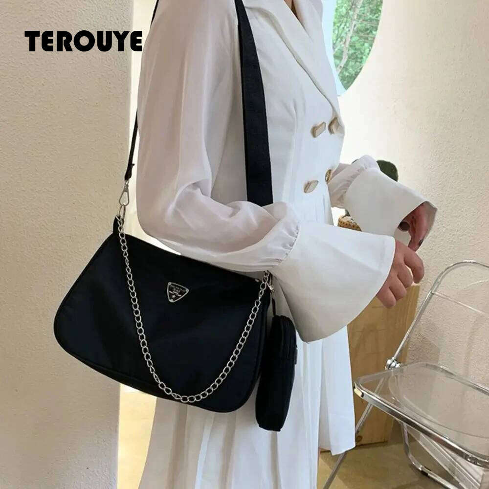 Nylon Crossbody For Women Fashion Portable Casual Underarm Students Cross Body Bag TEROUYE