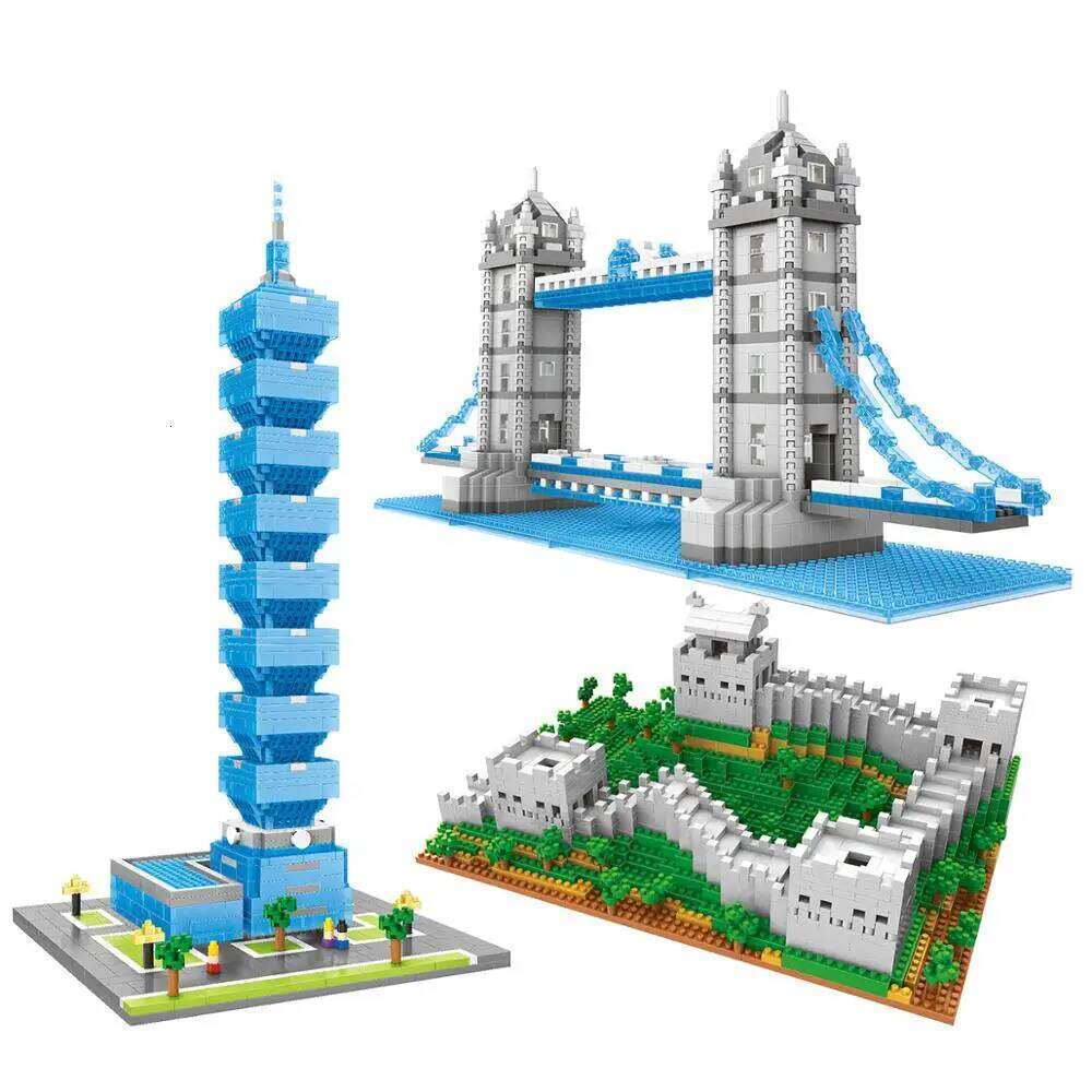 World Famous Architecture Building Mini Block Set Desktop Ornament Model Creative DIY Kids Educational Toys Holiday Gifts C260306