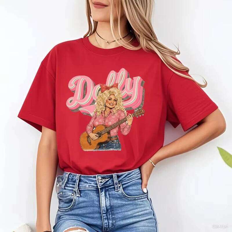 Dolly Parton Shirt Unisex Camiseta Cotton Pink Country Music Cowgirl TeeWestern Graphic T Shirts for Women Casual Tee XJ260306