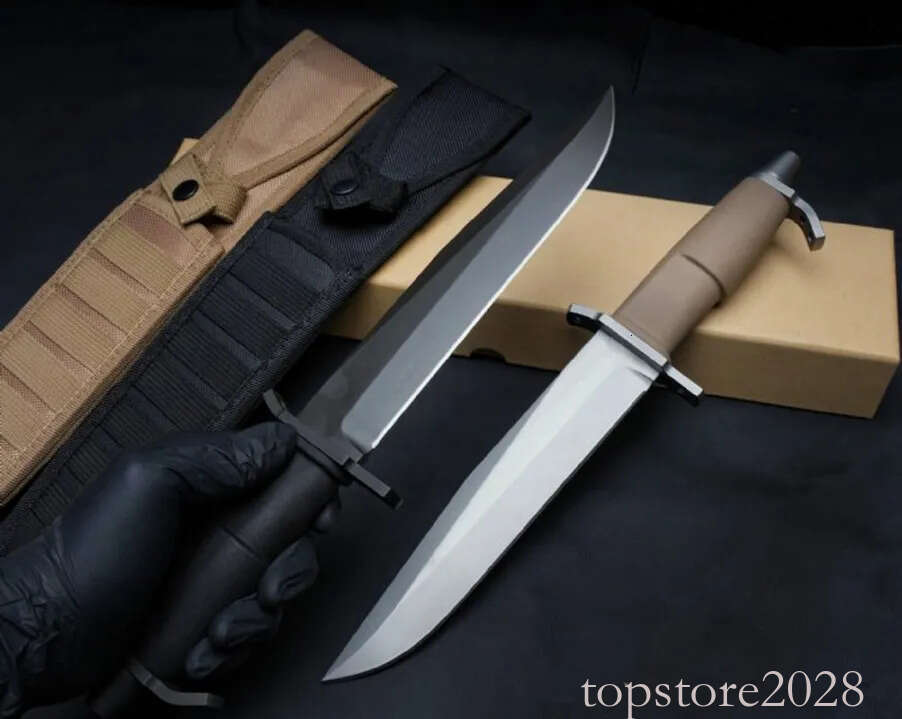 Top pocket knife Quality AMF Survival Knife N690 Titanium Coating Straight Point Full Tang Forprene Handle Outdoor Fixed Blade Tactical Knives with Sh - view 6