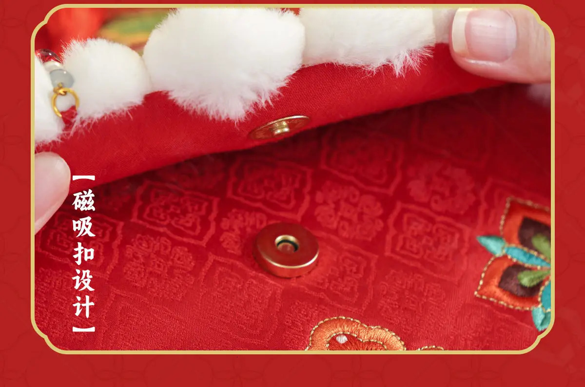 Chinese Antique Embroidery Years Hanfu Bag Messenger Women Year of The Horse Red Envelope Girl Diagonal Cross 260307