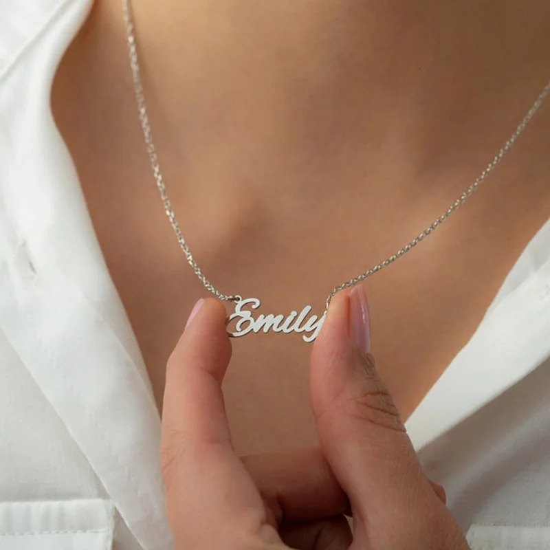 Customized 925 Sterling Silver Name Necklace For Women Personalized Custom Nameplate Jewelry Birthday Gift 260302