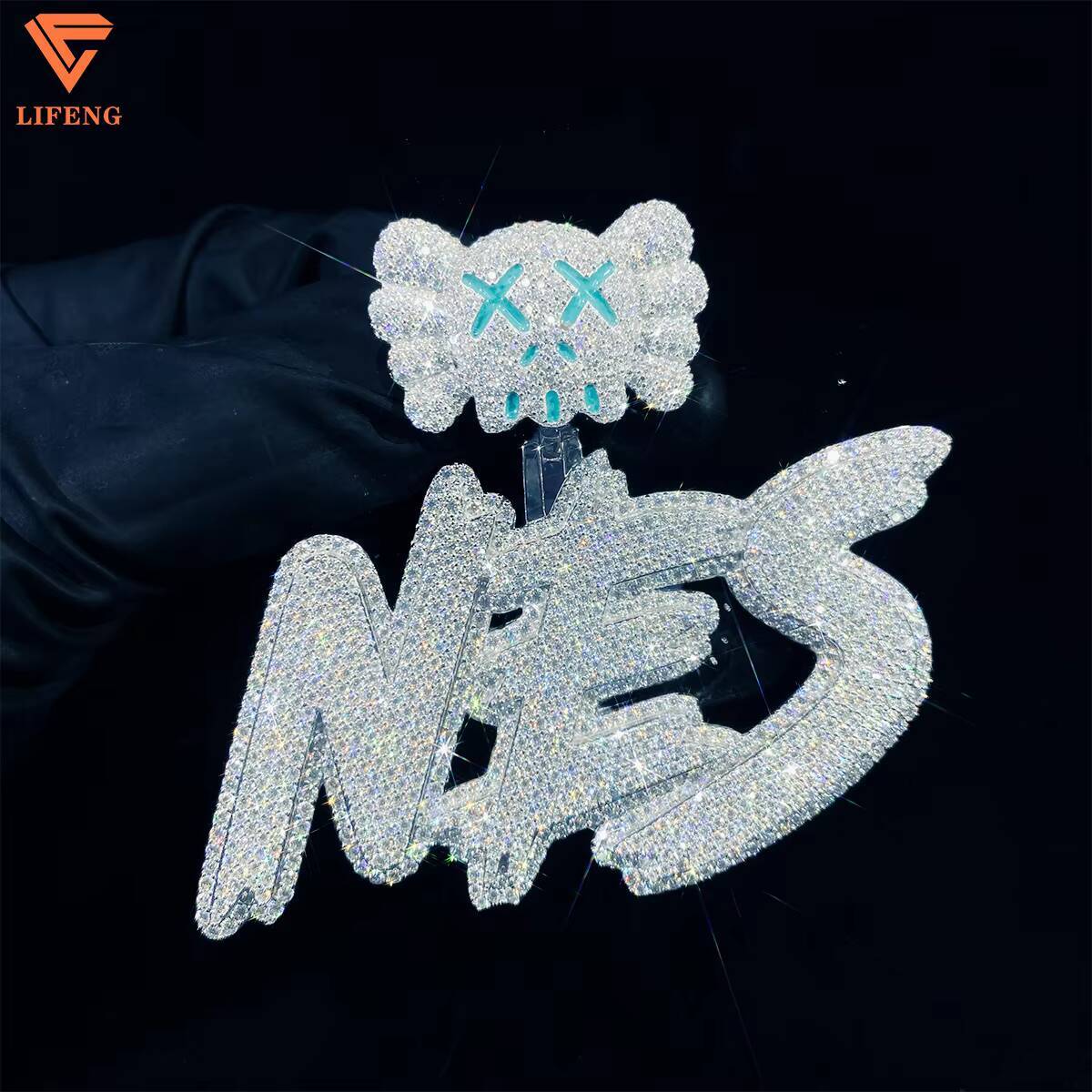 Hip Hop Mossanite Pendant Iced Out Moissanite 925 Silver Initial Letter Name Custom Moissanite Pendant for Men