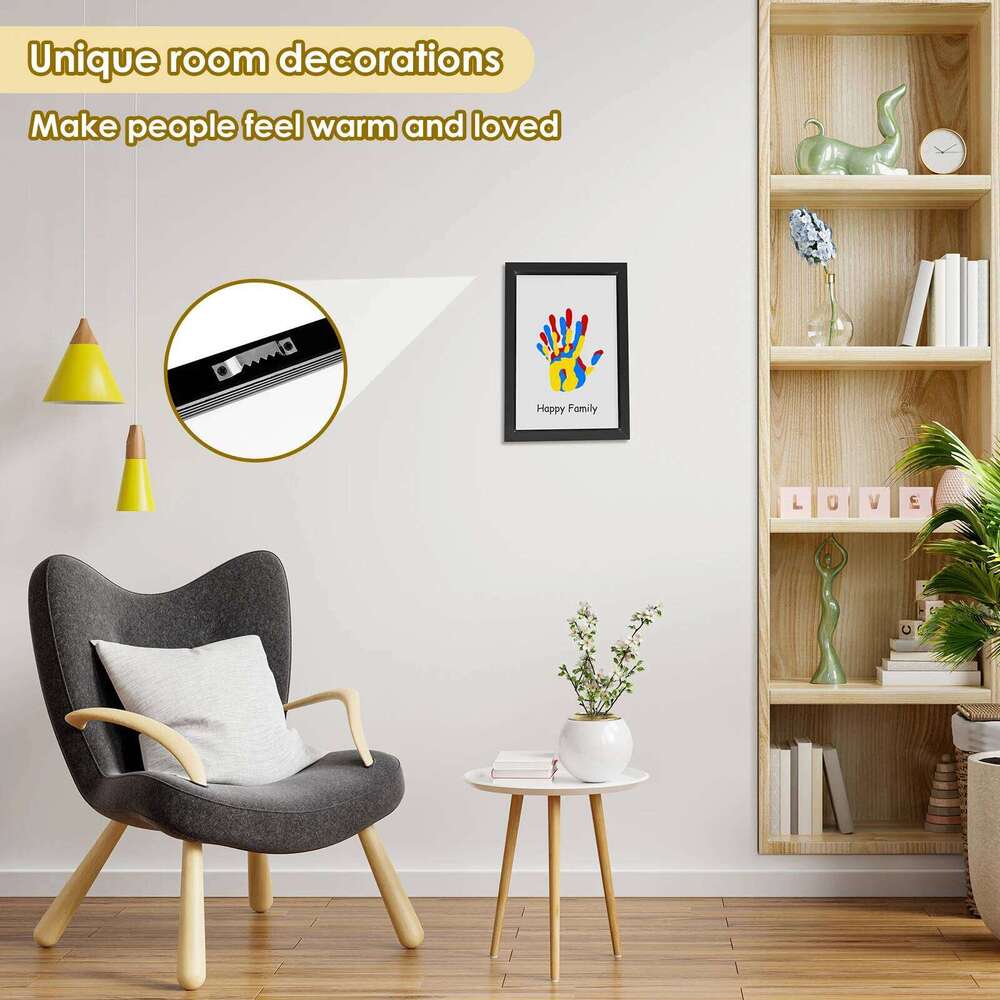 WoodPhoto Frame Kit Handmade Keepsake Clear DIY Handprint Footprint Souvenir for Family Baby Pet H260306