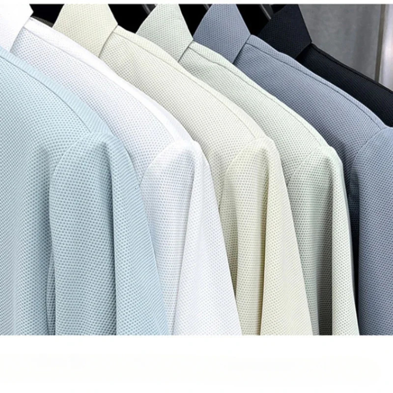 High-Quality Breathable and Moisture-Wicking Business Casual Polo Shirt for Men Summer Solid Color T-Shirt 260305