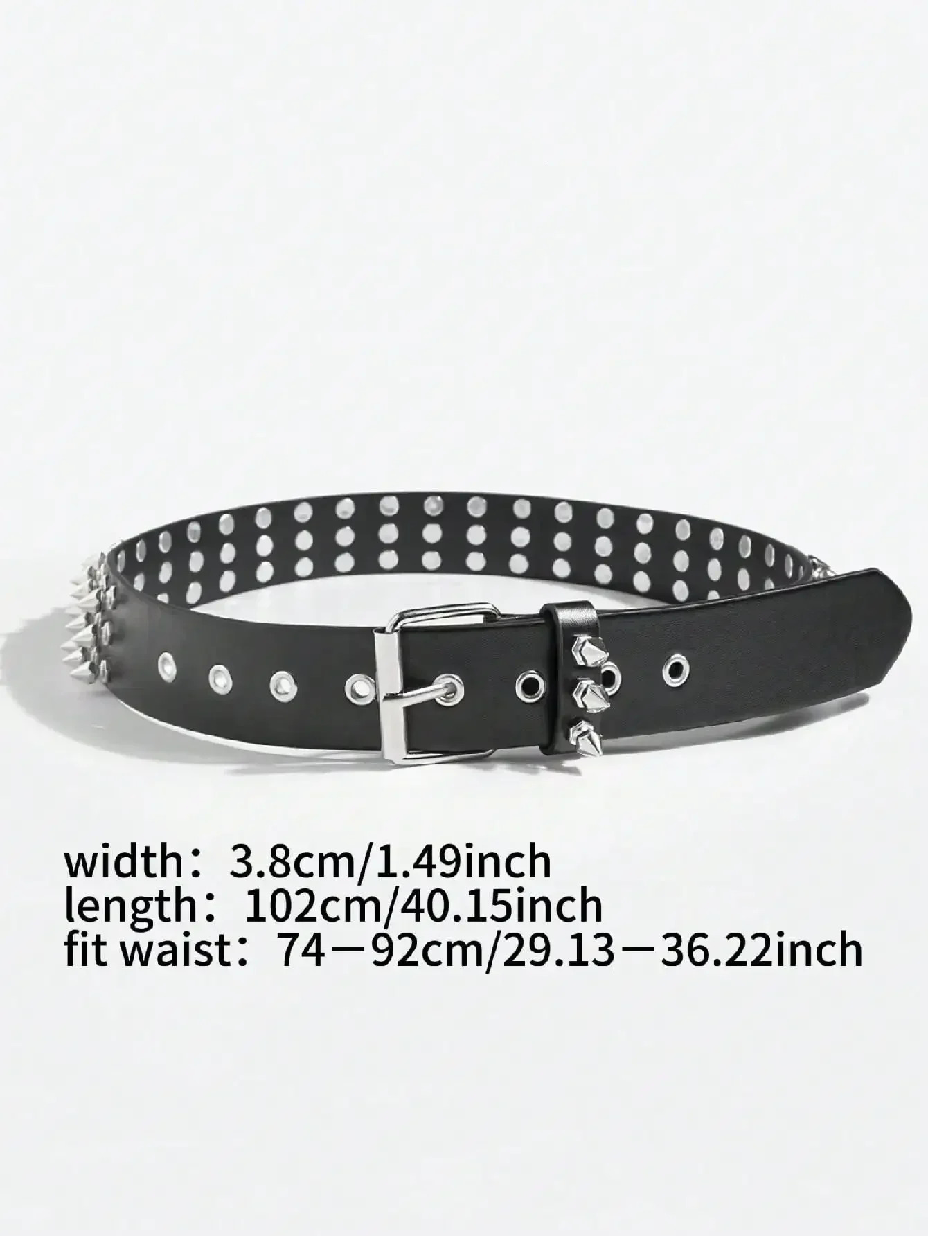 1pc Womens Cool Punk Style Rivets Decorated Heavy Metal Dark Belt 260302
