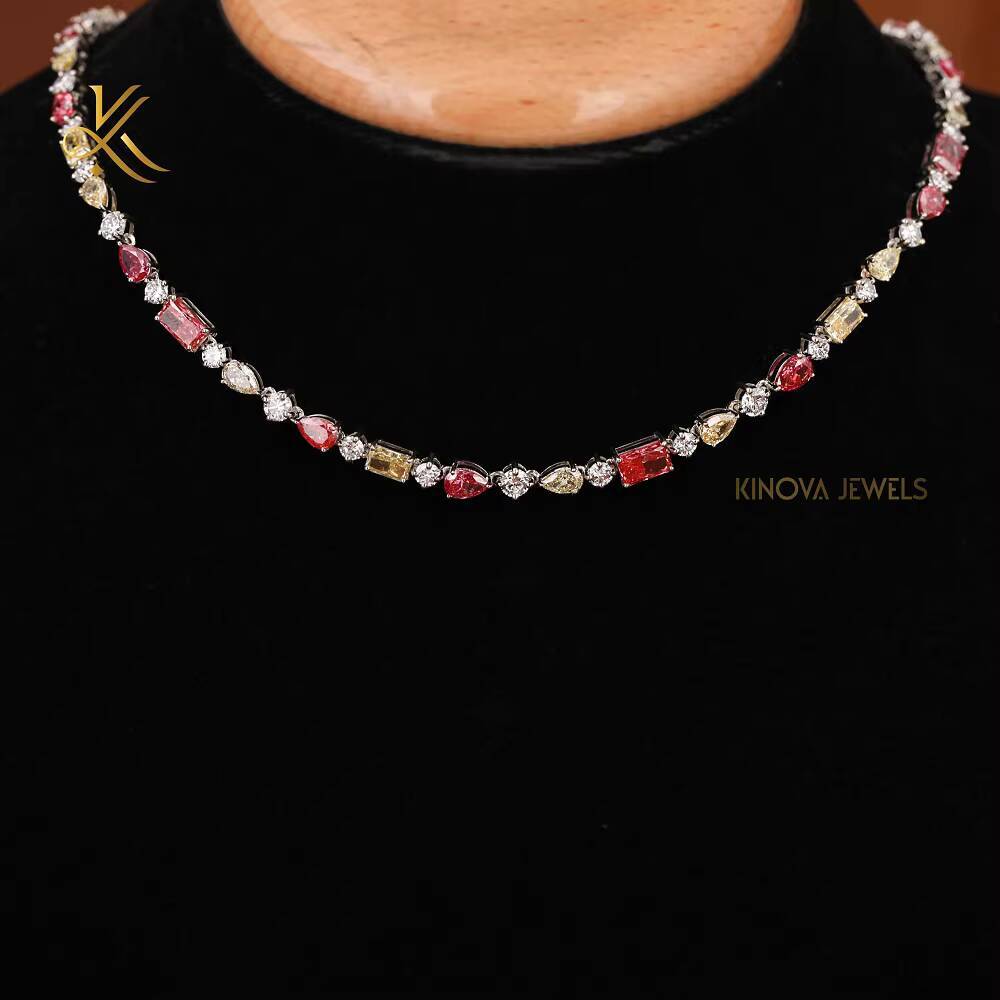 Iconic Hip Hop Neck Chain Designed With Shimmering Moissanite Diamonds To Deliver Eye Catching Brightness And Distinctive
