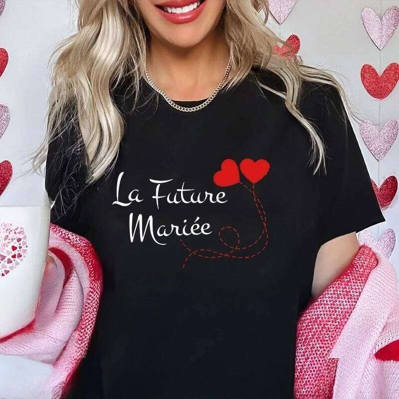 Bachelorette Hen Party Evjf Future Team Bride T-Shirt French Women Short Sleeved Tees Graphic Tops Bridal Shower Wedding Clothes XJ260306 XJ260306