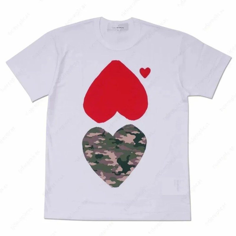 Luxury Designer Mens plays T shirts Red Heart Fashion Embroidered Casual T-shirt Cotton Printed Short Sleeve Women High Quanlity Tshirts Summer Asian Size very nice