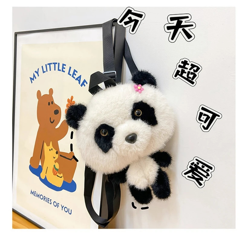 Womens Bag Fashion Panda Plush Nice Single Shoulder Crossbody Doll Backpack Cute Cartoon Kawaii Tote 260307