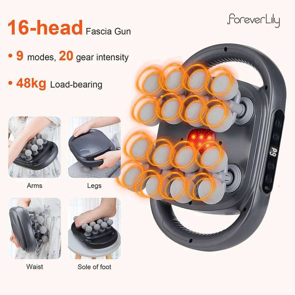 16-Head Fascia High-Frequency Vibration Body Massage Gun Waist and Back Neck Shoulder Massager Muscle masajeador 26Y0307