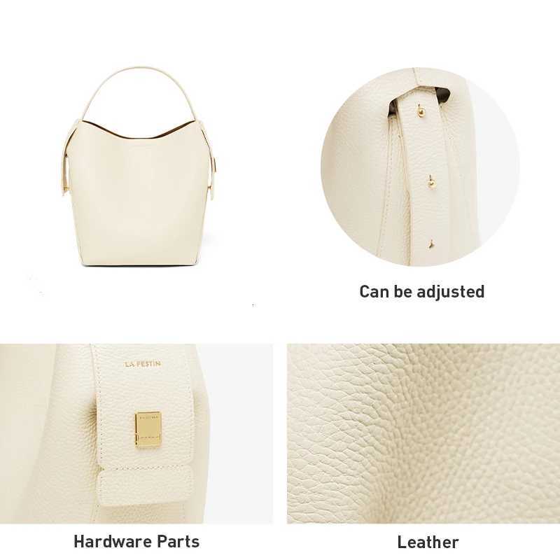 LA FESTIN Genuine Leather Ladies Handbag Shoulder Crossbody Bag Portable Bucket Bag Female Bags Womens bag H260306