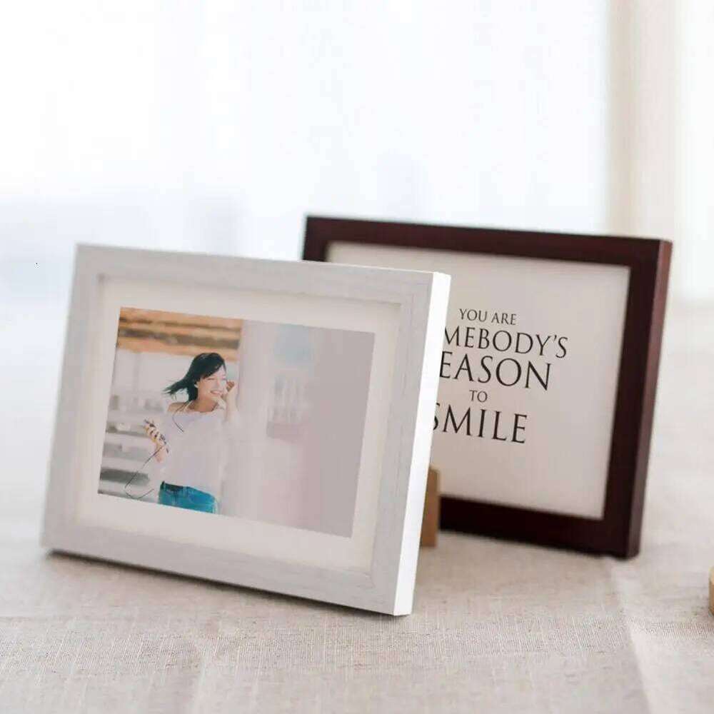 6/7/8/10-Inch/A4 Wooden Clear Glass Picture Display Frame Rustic Office Desktop Photo Holder Home Decoration H260306