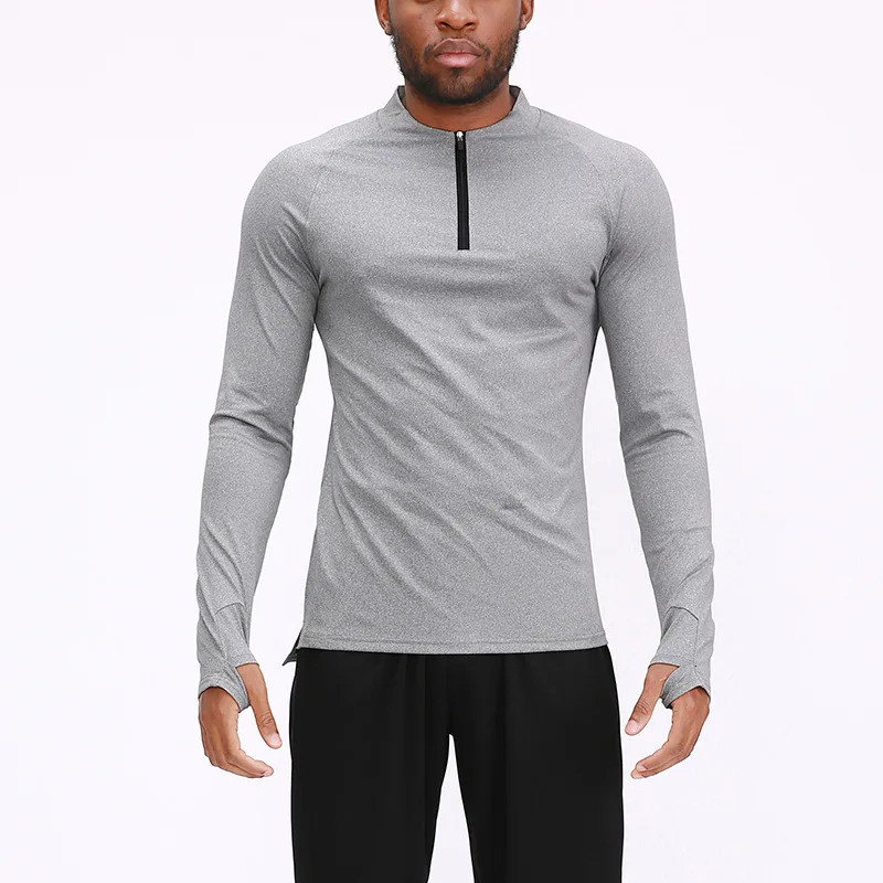 Mens Long Sleeve Fitness TShirt Quick Dry Breathable Sportswear Outdoor Running Basketball Elastic Sports Slim Tops Clothes 260302