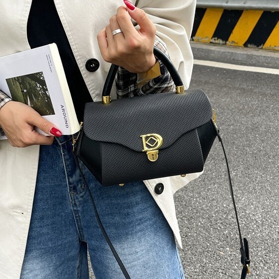 Free Shipping Designer Bags Imported Portable Square Bags Women's New Korean-style Patchwork Trendy Crossbody Bags High-end Niche Luxury Single-s