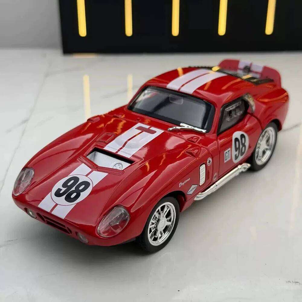 1:32 Mustang Shelby Vulcan Alloy Diecast Model Toys Miniature Car with Sound Light Pull Back Doors Opened Vehices Christmas Gift Z260306