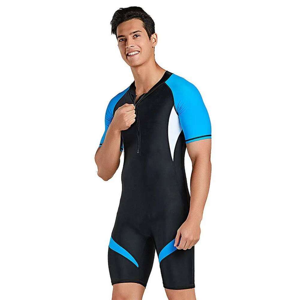 SBART Cross Border Men's European And American Diving Short Sleeved Snorkeling Suit Slimming Swimsuit Outdoor Equipment
