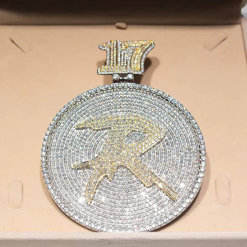 Custom Moissanite Pendant Hip Hop Jewelry Iced Out Silver 925 Moissanite Pendant