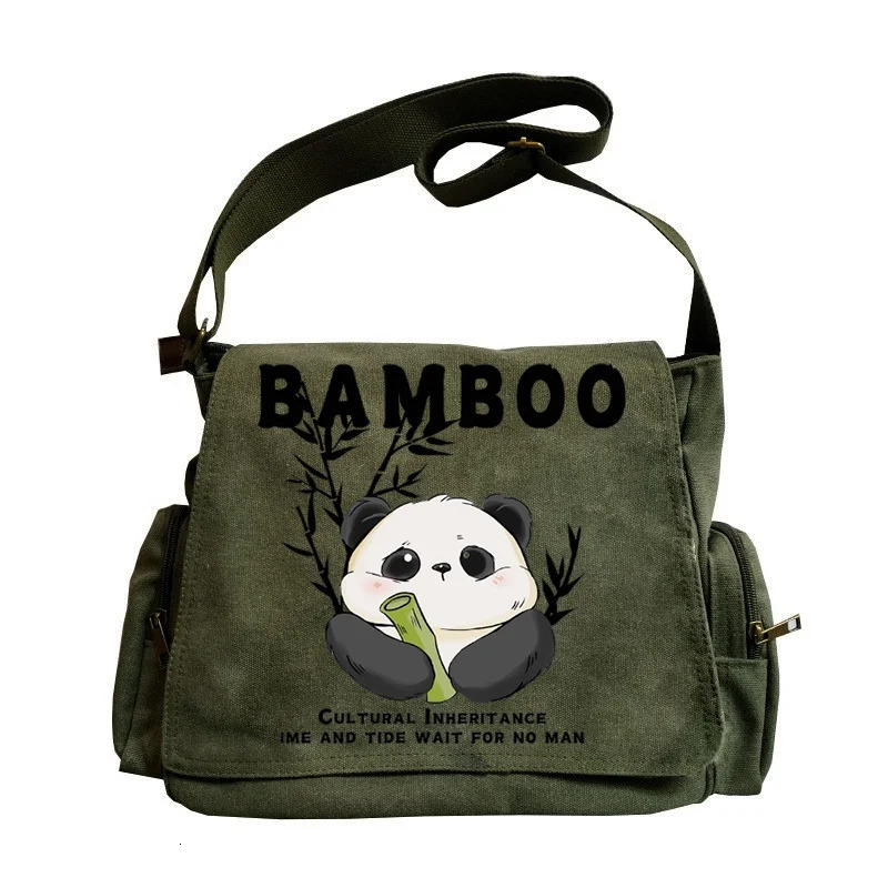 Womens Crossbody Bag Chinese Style Panda Bamboo Shoulder Large Capacity Fashion Retro Printing 260307