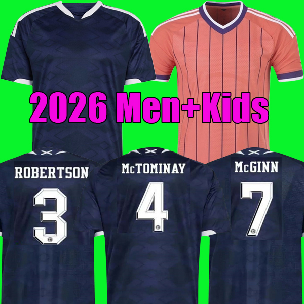 2026 World Cup Scotland Soccer Jerseys home TIERNEY ROBERTSON football shirt CHRISTIE McGREGOR McGINN McKENNA away pink men kids sets 150th Anniversary Kit