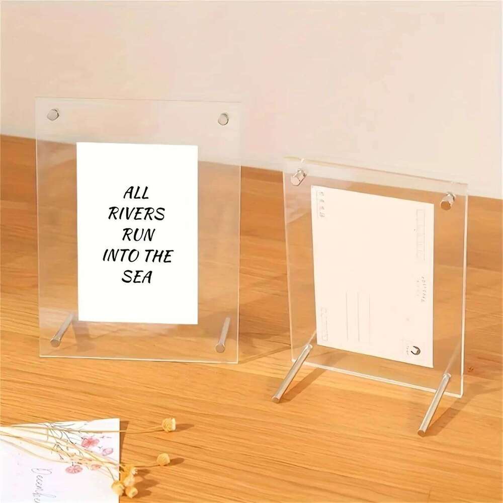 1 Pack of 5-10 Inch A4/A5 Acrylic Frame Classic Tilted Desktop Display Stand for Photo Home Decoration H260306