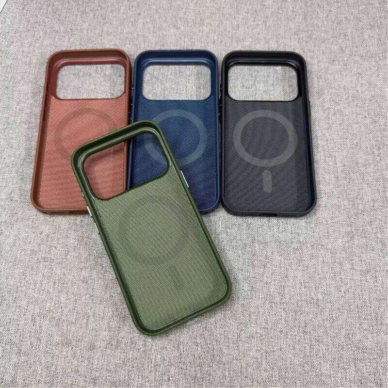 High Quality Technology Woven Official Magnetic Case For IPhone 15 16 13 14 Pro Max 17 Air Protect Cover 26H0307