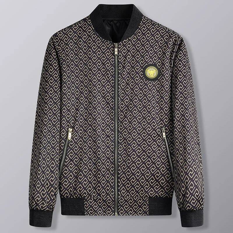 European Style New Spring/Autumn Casual Jacket Fashionable Outerwear Trendy Stand Collar Jacket, Streetwear Men's Clothing