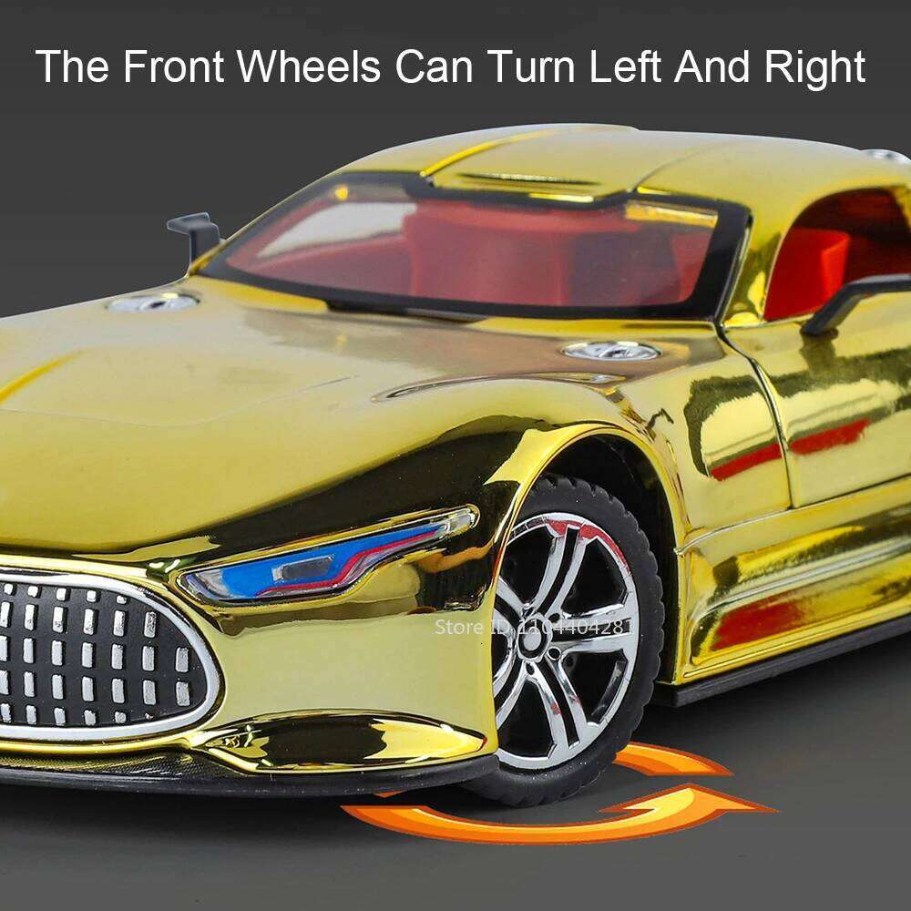 1:24 Vision GT 300SL Sports Car Model Diecast Alloy Toys Sound Light Pull Back Doors Opened Miniature Vehices Toddler Kids Gifts Z260307