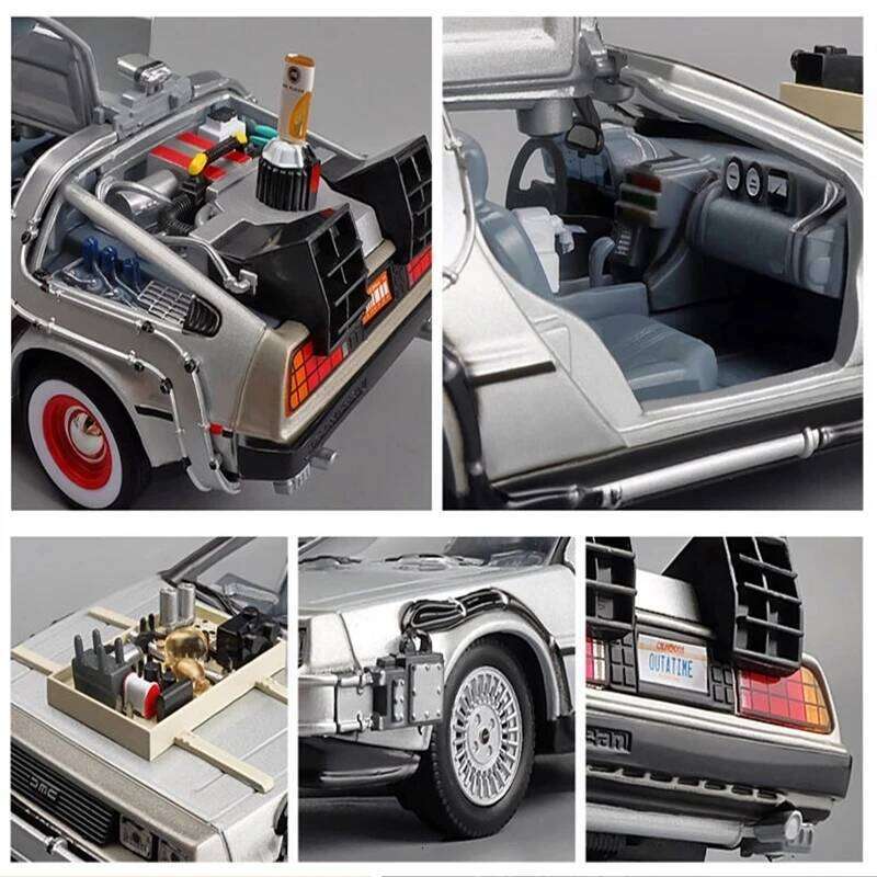 Welly 1:24 DMC-12 DeLorean Time Machine Back to the Future Diecast Metal Car Model Simulation Collection Kids Toy Gift Z260306