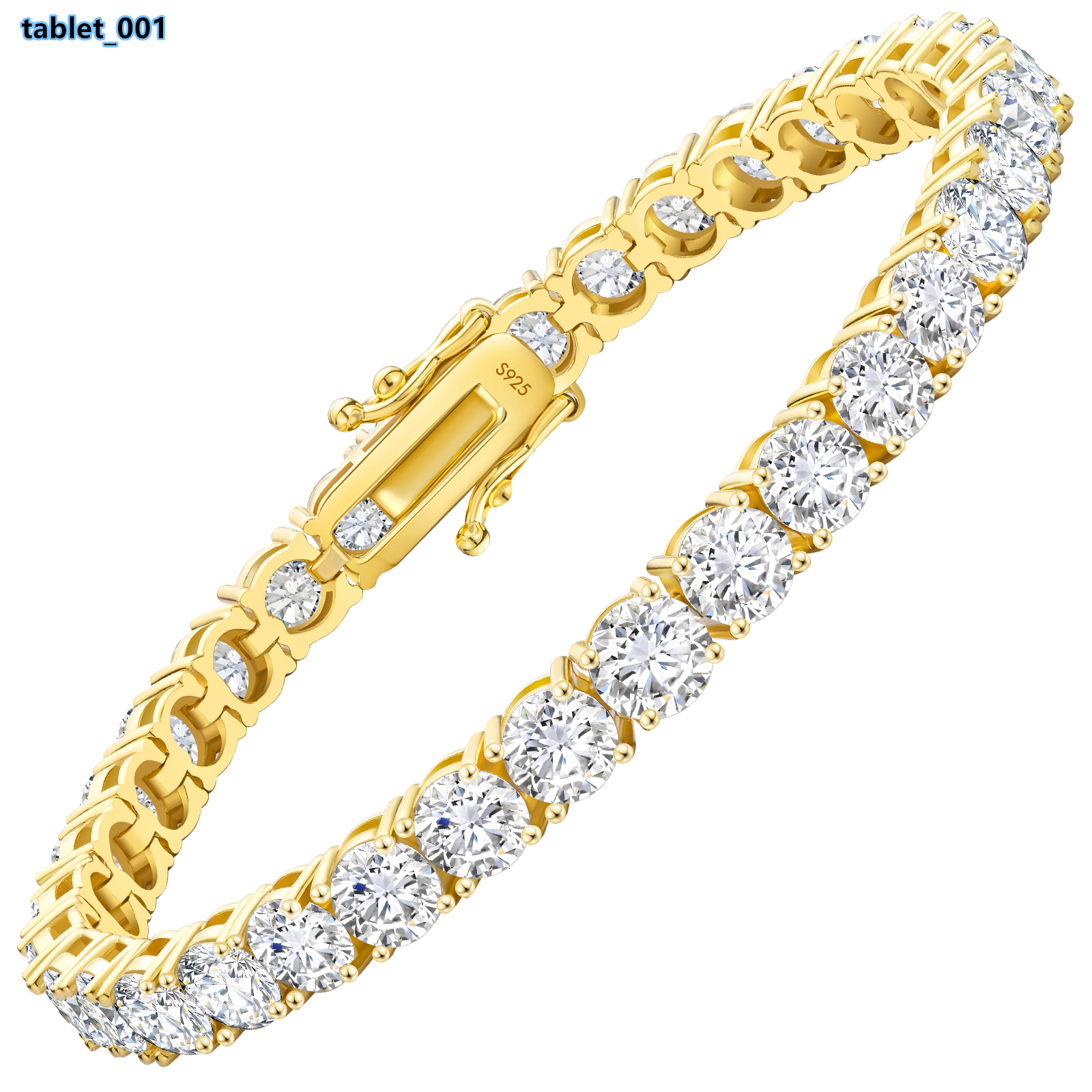 5mm Moissanite Tennis Bracelet D Color VVS S925 Silver 14K Gold Plated Iced Out Hip Hop Jewelry Men Women Party Diamond Chain
