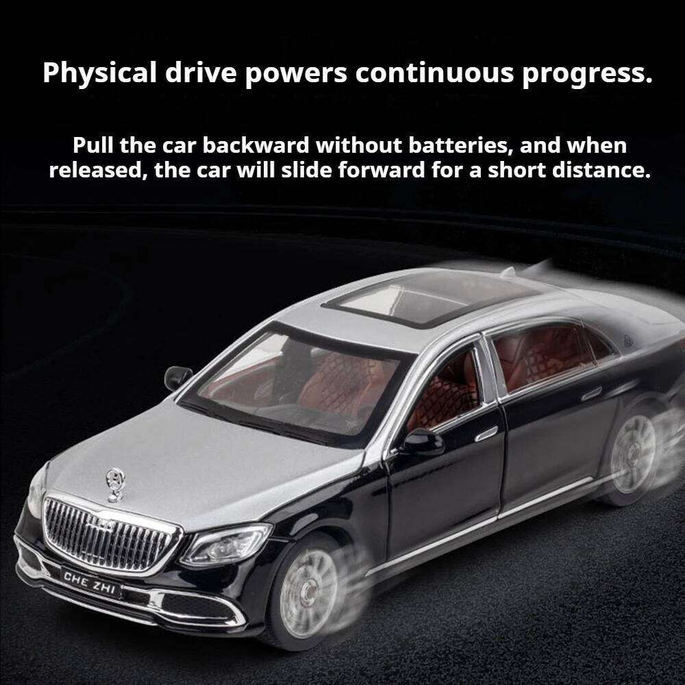 1:24 Scale GLS600 E300el Diecast Alloy Models Toys Cars 6 Doors Opened with Sound Light Pull Back Vehices Boys Birthday Present Z260307