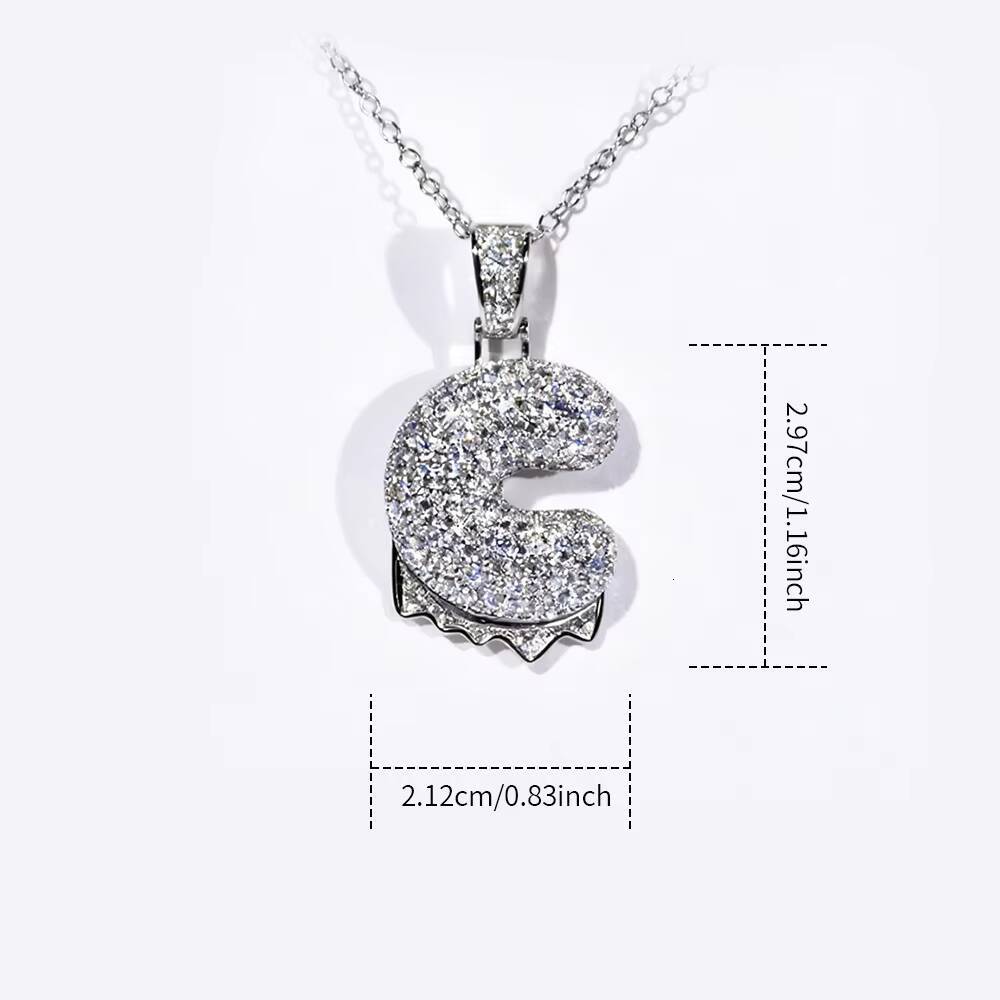 Name Letter for C Pendant Crown Style Custom 362CT Moissanite Iced Out for Men Hip Hop Jewelry