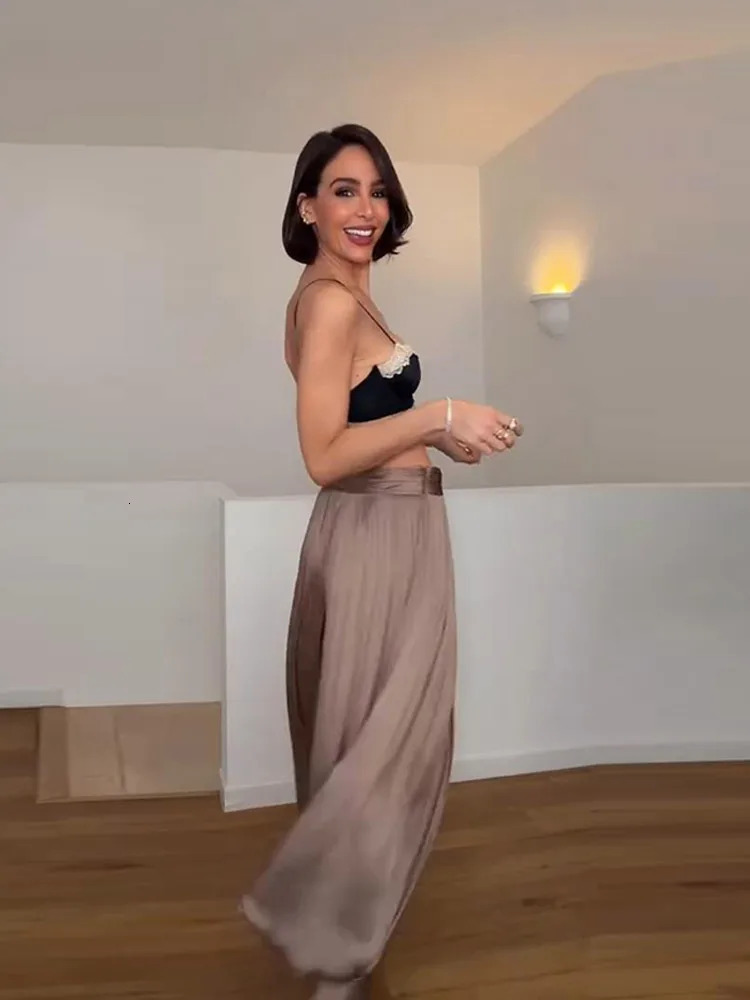 2026 Spring Summer Baggy Long Lantern Pants For Women Chic Casual Wide Leg Tied Female High Street Solid Loose Trousers 260306