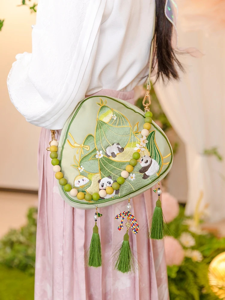 Embroidered Panda Bag Hanfu Antique Messenger Lolita Girls Mobile Phone Cute Zongzi Loong Boat Festival 260307
