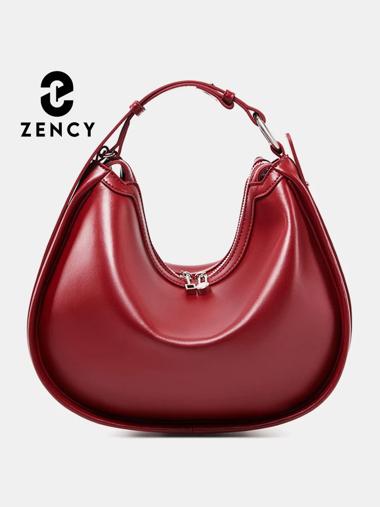 Zency Premium Genuine Leather Womens Handbag Hobo Bag Large Capacity Fashion Shoulder Bolsa for Wife Lover Girl Gift Sac 260227