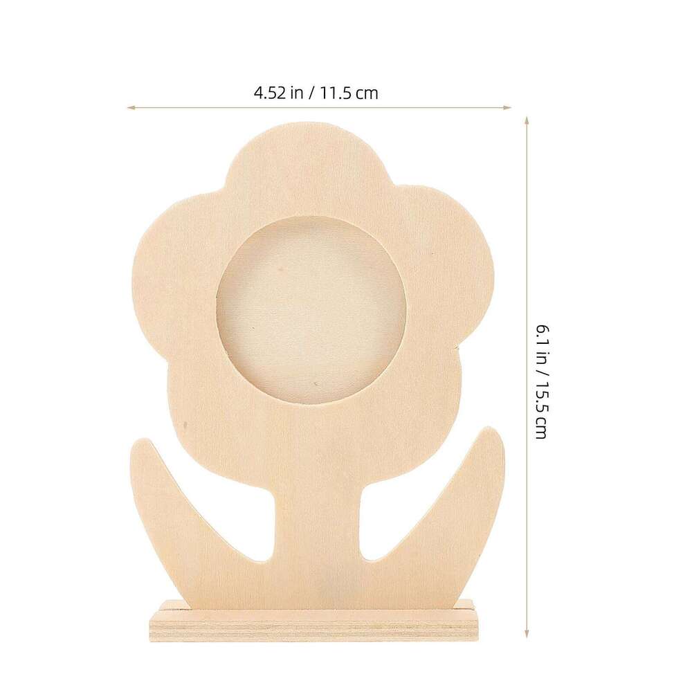 5 PCS Prop Decoration Desktop Photo Frame Home Manual Painting Wooden Picture Holder H260306