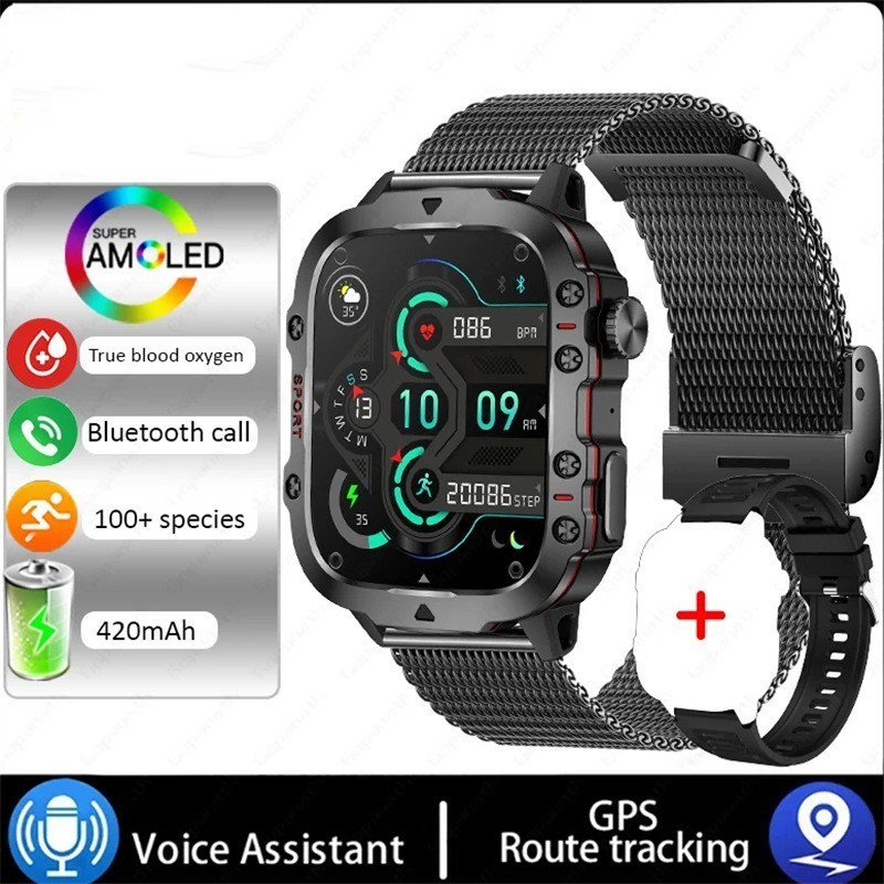 2025 LED Mens Smartwatch Bluetooth Talking Smartwatch Multi Sport Mode Health Monitor Outdoor Sport Smart Watch For Android 251210