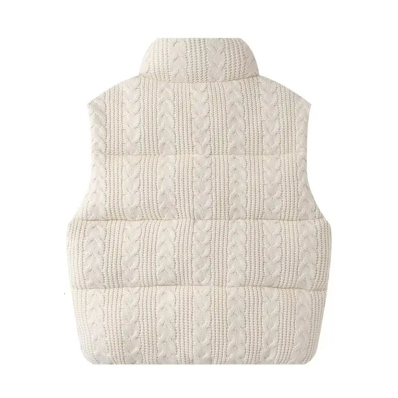 Womens Beige Sleeveless Vest Jacket Knitted Solid Outwear Waistcoat Streetwear Fashion 2026 Inszart Coat 260306